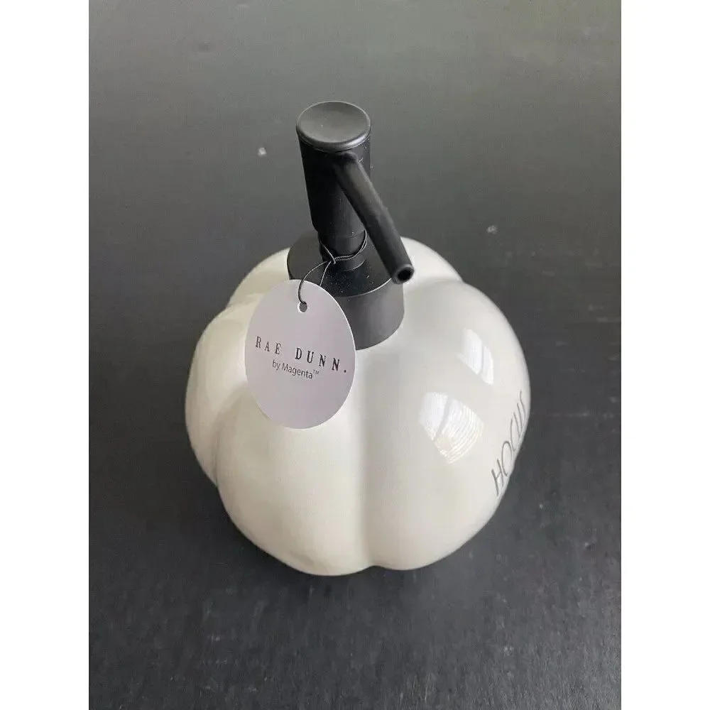 Rae Dunn Halloween HOCUS POCUS White‎ Pumpkin Soap Lotion Dispenser 2022 NEW